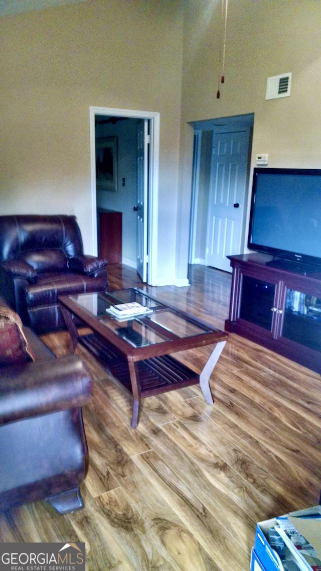 living room featuring hardwood / wood-style flooring