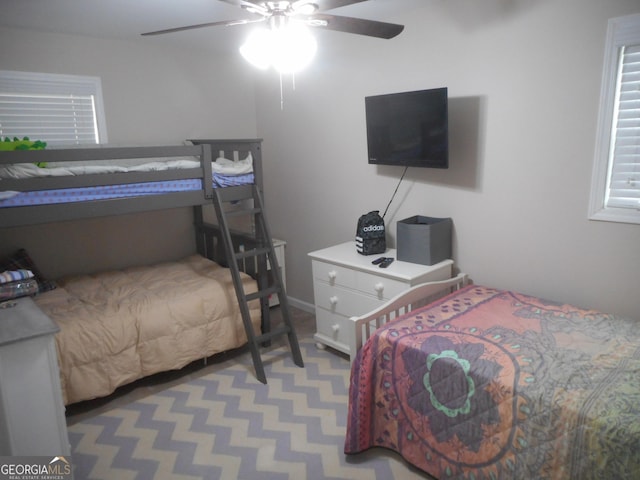 bedroom with ceiling fan