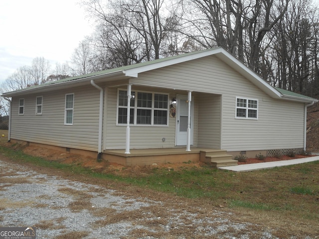 view of single story home