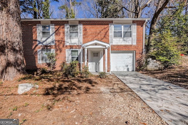 view of front of house with a garage