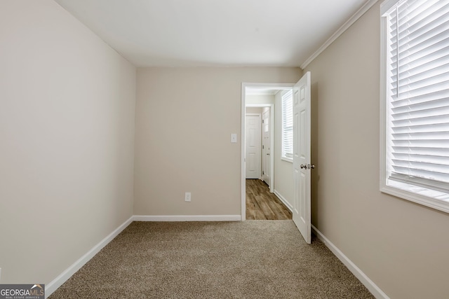 view of carpeted spare room