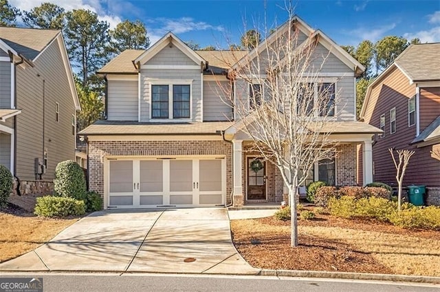 view of front of house with a garage