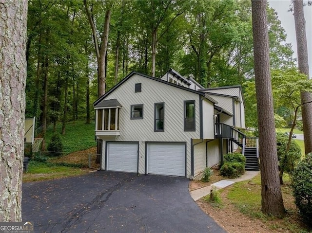 view of front of house with a garage