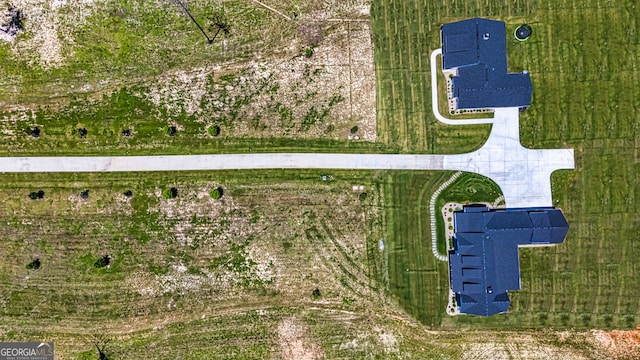 bird's eye view featuring a rural view