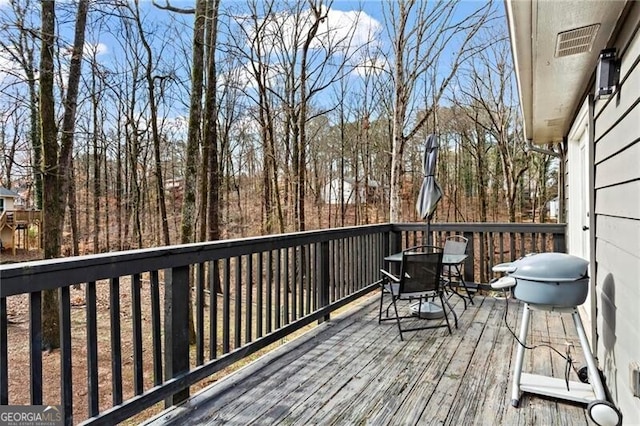 deck with grilling area