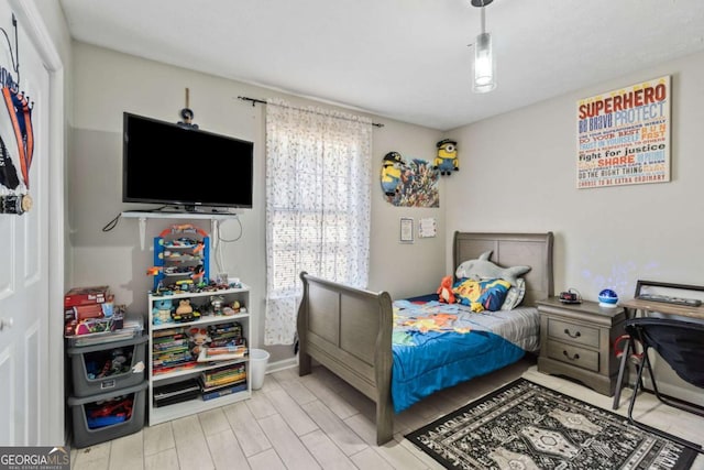 bedroom featuring light hardwood / wood-style flooring