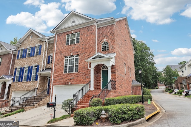 view of property featuring a garage