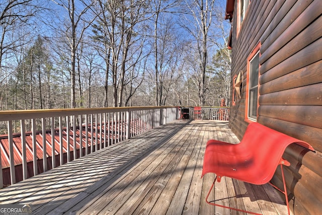 view of wooden deck