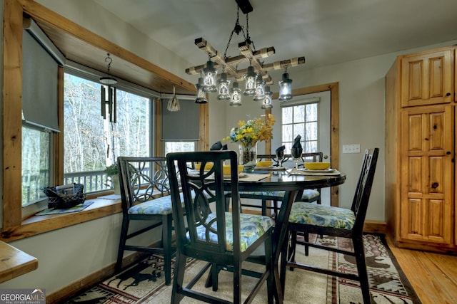 dining room featuring light wood-type flooring