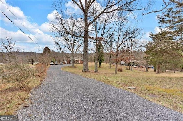 view of road with a rural view