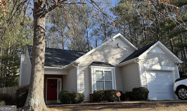 view of front of home with a garage