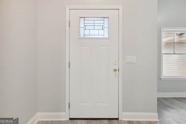 foyer featuring light wood-type flooring