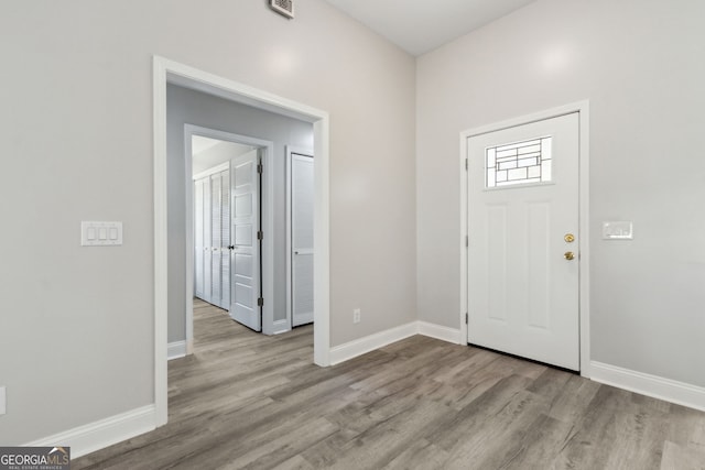 entrance foyer featuring light hardwood / wood-style flooring