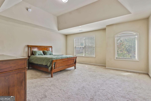 carpeted bedroom with multiple windows