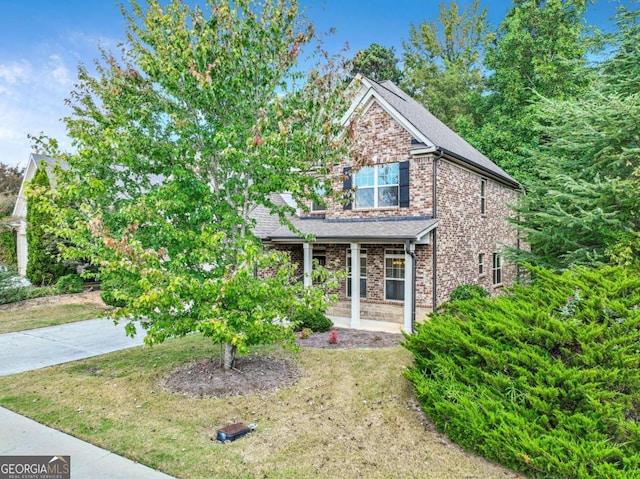 view of front of house with a front yard