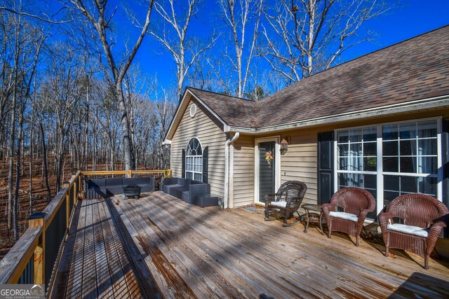 390 Apple Rdg Unit 2, Dawsonville, GA 30534 - wooden deck with outdoor lounge area