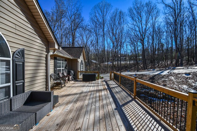 390 Apple Rdg Unit 2, Dawsonville, GA 30534 - view of snow covered deck
