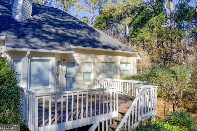 view of front facade featuring a deck