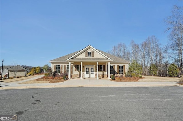 view of front of home with french doors