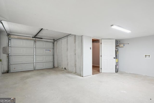 garage with gas water heater