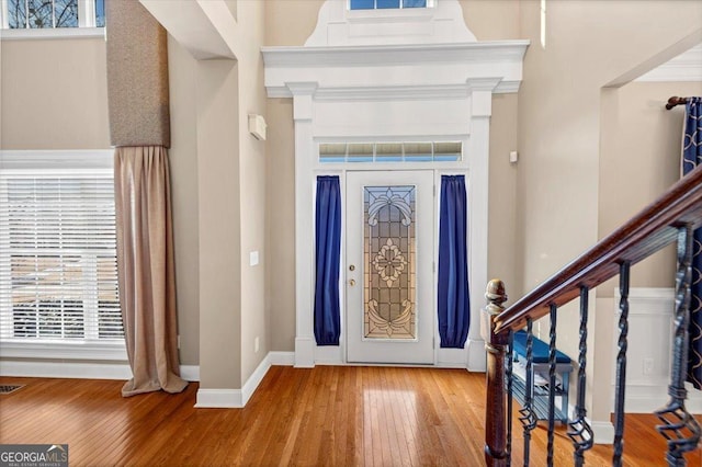 foyer featuring hardwood / wood-style flooring