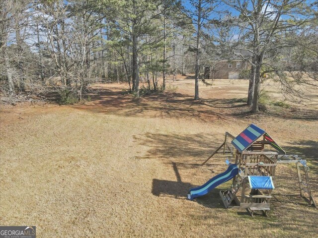 view of yard featuring a playground