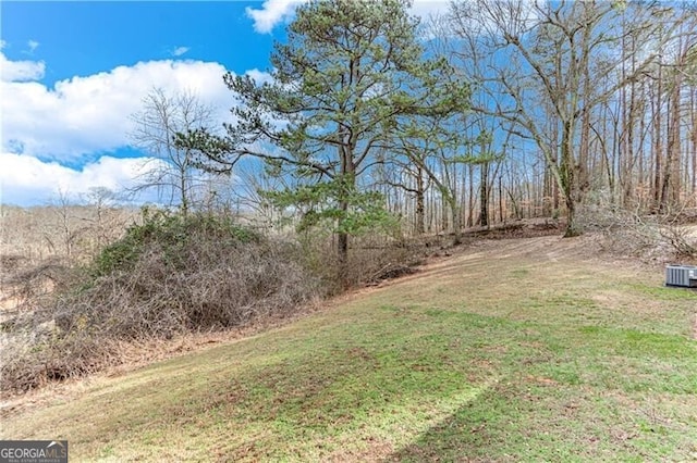 view of yard featuring central AC