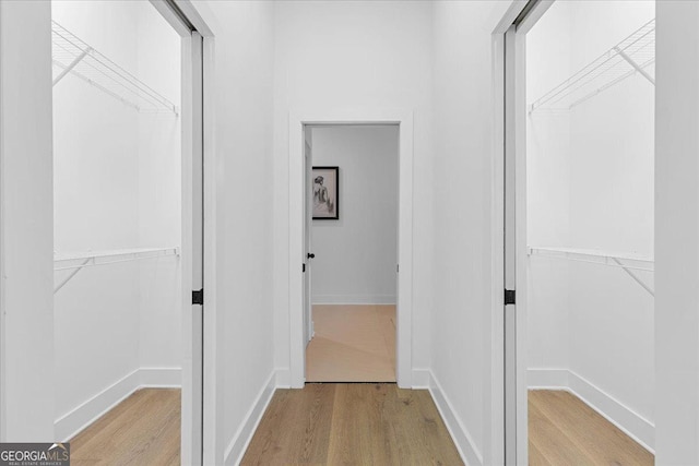 hallway featuring light hardwood / wood-style floors