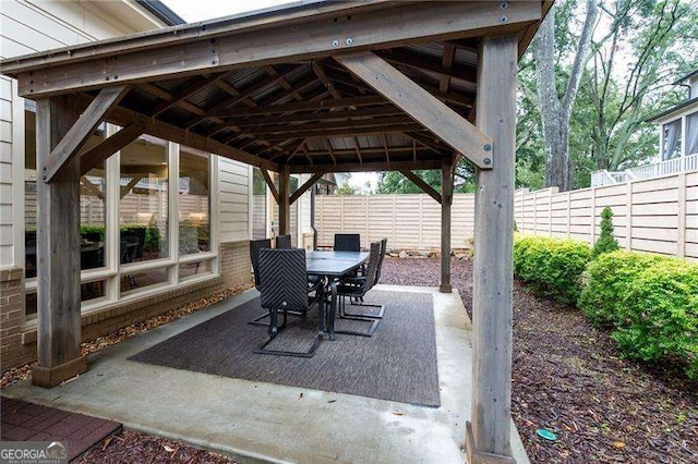 view of patio with a gazebo