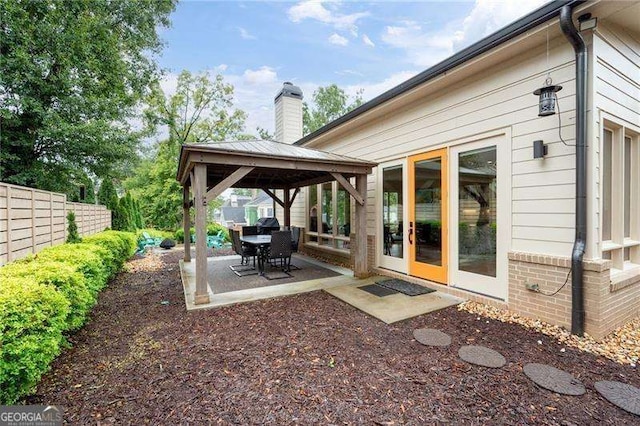 view of patio with a gazebo