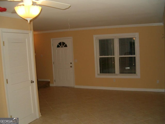 unfurnished room featuring crown molding