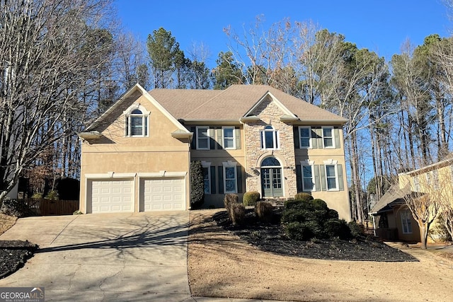 view of front of home featuring a garage