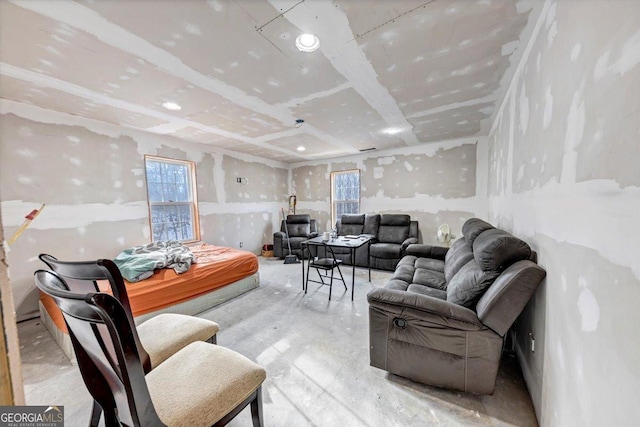 living room featuring a wealth of natural light