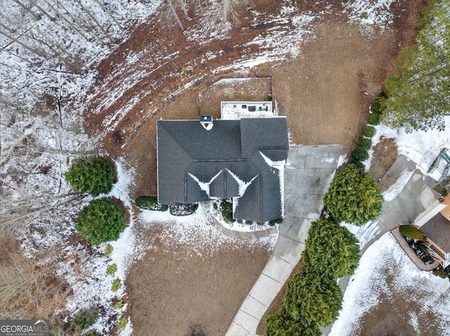 view of snowy aerial view