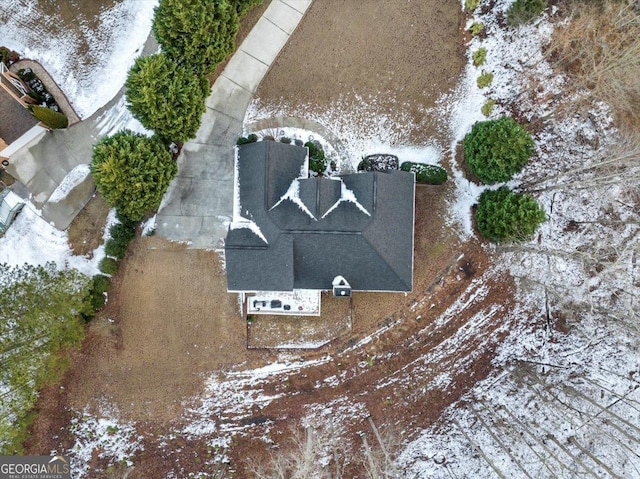 view of snowy aerial view