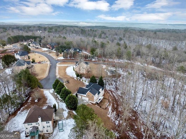 view of snowy aerial view