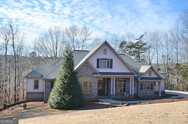 view of front of home featuring covered porch