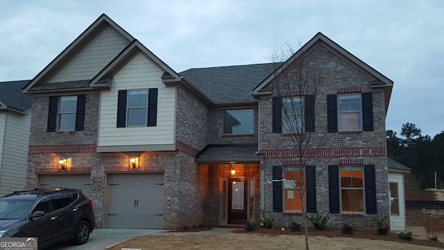 view of front facade with a garage