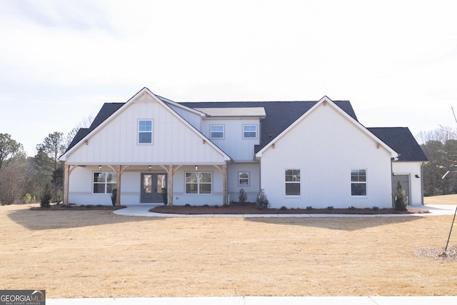 view of modern inspired farmhouse