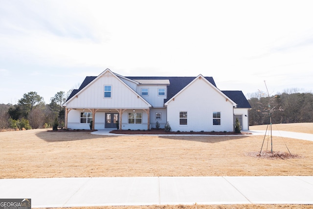 view of modern inspired farmhouse