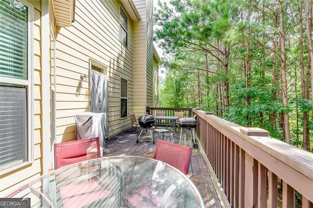 view of wooden deck