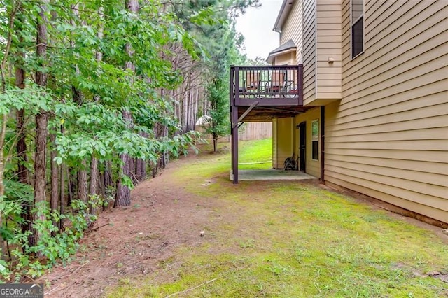 view of yard featuring a deck