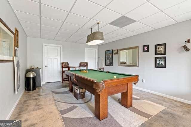 game room featuring pool table