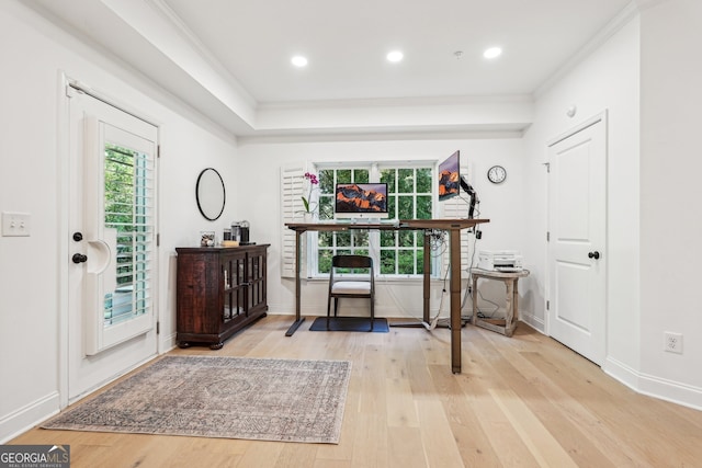 475 Rose Garden Ln, Alpharetta, GA 30009 - entryway with wood finished floors, crown molding, and recessed lighting