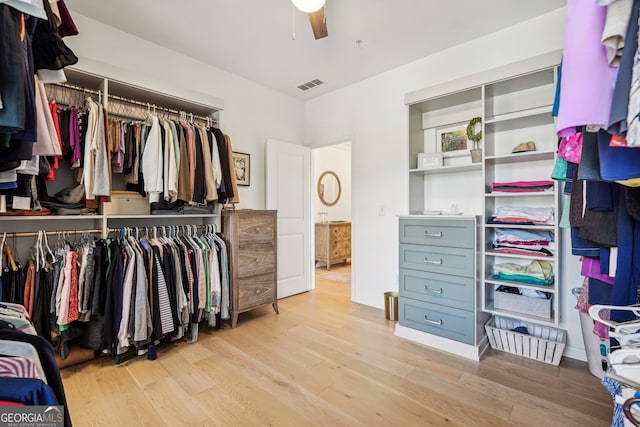 475 Rose Garden Ln, Alpharetta, GA 30009 - spacious closet featuring light wood-type flooring and ceiling fan