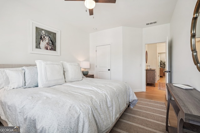 475 Rose Garden Ln, Alpharetta, GA 30009 - bedroom featuring light wood-type flooring and ceiling fan