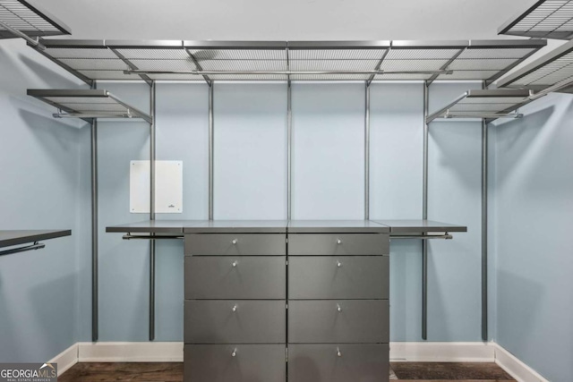 50 Biscayne Dr Unit 2109, Atlanta, GA 30309 - walk in closet featuring dark wood-style floors