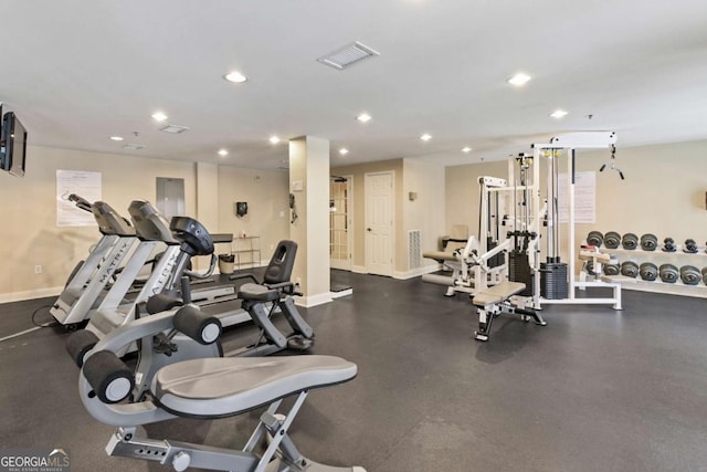 50 Biscayne Dr Unit 2109, Atlanta, GA 30309 - gym featuring recessed lighting and baseboards