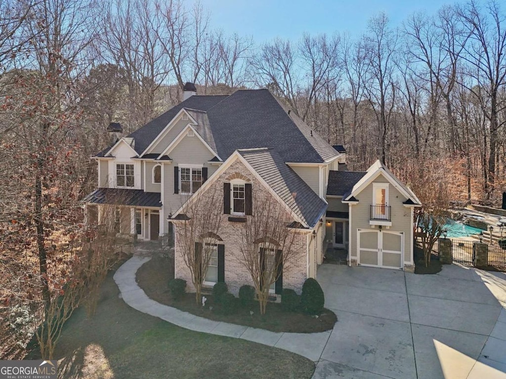 view of property with a garage