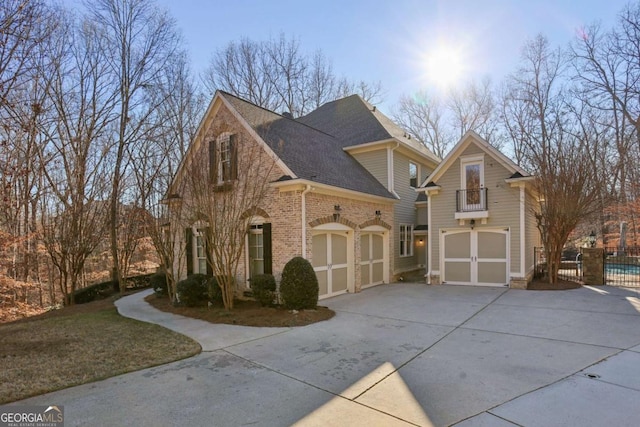 view of property exterior featuring a garage